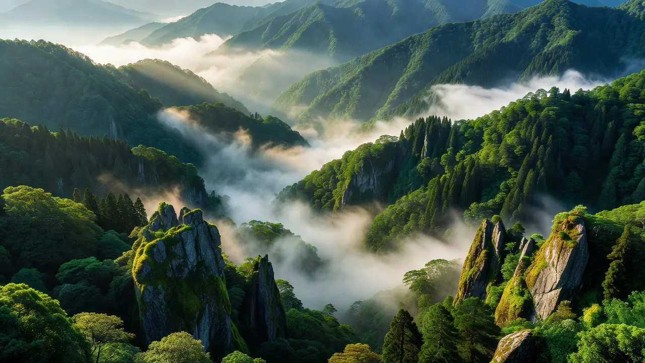重なる山並み